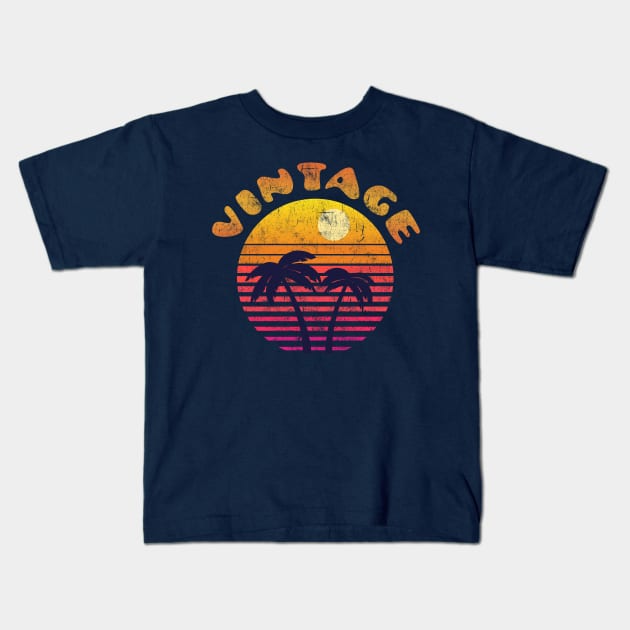 Vintage Sunset 80s Kids T-Shirt by vladocar